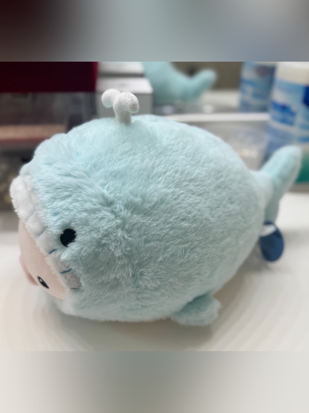 (New) Kawaii Blue Whale Plushie / Stuffed Sea toy with Tags (15" / 38cm) - Picture 6 of 7